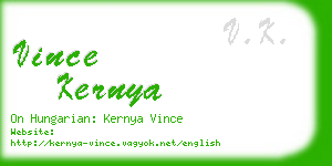 vince kernya business card